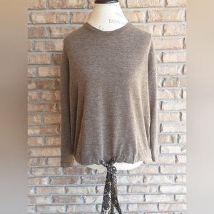 Zara Basic Long Sleeve Sweater with Tie Waist Detail.